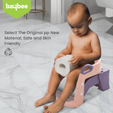 Baybee Vega 3-in-1 Western Toilet Potty Seat for Kids | Baby Potty Training Seat Chair with Ladder, Handles, Soft Cushion & Splash Guard | Convertible Toddler Toilet Seat for Boys & Girls 1-8 Years (Rose Pink)