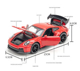 Joy Junction Die-cast Sports Car 1:32 – Premium Alloy Metal Pull Back Toy Car with Openable Doors, Hood & Trunk | Light & Music Model Car for Kids (Red)