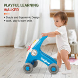 Baybee Oleo Baby Walker for Kids | Push Walker with Music, LED Light, Rotating Gears & Grip Handle | Activity Walker for Toddlers 0–2 Years Boys & Girls (Blue)