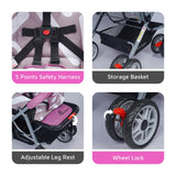 R for Rabbit Lollipop Lite Baby Stroller (Purple Grey) – 0 to 3 Years | 5-Point Safety Harness | Reversible Handlebar | Cushioned Seat with 3-Level Recline | Lightweight Stroller/Pram for Kids