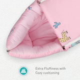 R for Rabbit Snuggy Baby Sleeping Bag & Carry Nest – 100% Cotton 3-in-1 Convertible Bedding Set for Newborns, Travel-Friendly & Portable (Blush Pink)