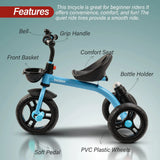 Baybee Maze Baby Tricycle for Kids | Balanced Trike with Adjustable Handle & Seat, Bottle Holder & Storage Basket | Kids Cycle for Boys & Girls 2–5 Years (Blue)
