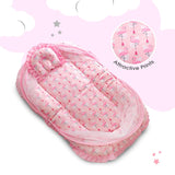 Mee Mee Padded Infant Mattress with Mosquito Canopy & Cushion – Flamingo Pattern