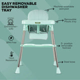 Baybee Invictus Convertible High Chair for Kids | 4-in-1 Baby Feeding Chair with Safety Harness, Adjustable Tray & Recliner | Foldable, Easy-to-Clean Dining & Booster Chair