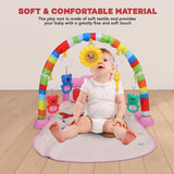 Baybee Piano Play Gym Mat for Babies | Musical Activity Play Gym with 5 Hanging Toys, Music & Lights | Indoor Baby Playmat for Newborns 0-12 Months Boys & Girls (Pink)