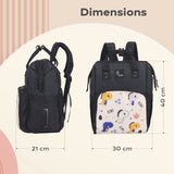 R for Rabbit Caramello Dino Baby Diaper Bag Backpack for Moms – Water Resistant, 11 Pockets, Large Storage, 3 Insulated Front Pockets (Beige)