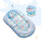 Mee Mee Gentle Comfort Mattress Set for Babies with Pillow & Mosquito Net – Sea Design