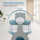 Mee Mee Sweet Love Auto-Swing Baby Cot – 3-Speed Remote Controlled Electric Cradle with Mosquito Cover & Toy Mobile, Lightweight Design, Up to 15 kg (Blue) - Timbuktoon
