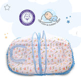 Mee Mee Cushioned Baby Mattress Set with Mosquito Net & Pillow – Transport, Soft & Breathable Infant Bedding, Foldable & Travel-Friendly