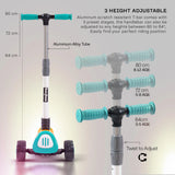 Goodluck Baybee Dusty Kick Scooter for Kids | 3-Wheel Foldable Scooter with LED PU Wheels, Adjustable Handlebar & Music | Outdoor Runner Skate Scooter for Boys & Girls 3–12 Years (Yellow/Teal)