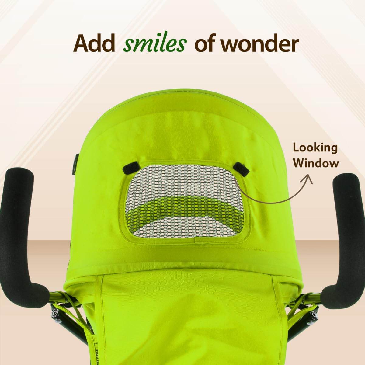 LuvLap Tutti Fruti Stroller for 6–36 Months – Portable & Foldable Baby Pram with Safety Belt, Recliner Seat & Sunshade (Green) - Timbuktoon