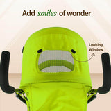LuvLap Tutti Fruti Stroller for 6–36 Months – Portable & Foldable Baby Pram with Safety Belt, Recliner Seat & Sunshade (Green) - Timbuktoon