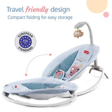 LuvLap Joy-N-Giggles Infant Rocker – Gentle Vibration, Soft Music, Rotating Toy Bar & Remote Control, 3-Point Harness (Grey) - Timbuktoon