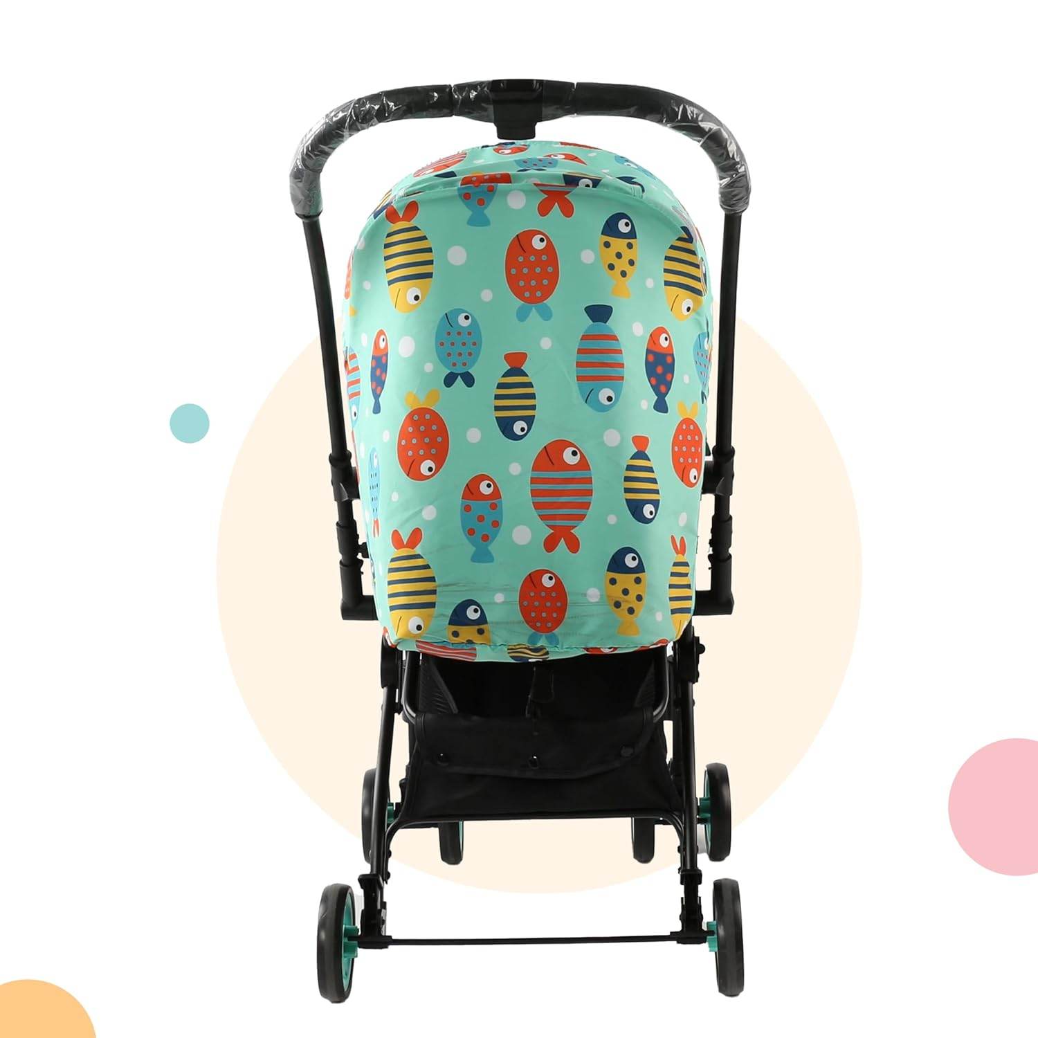 LuvLap Sunny Baby Stroller – Reversible Handle, 5-Point Harness & 3-Level Recline, Compact Fold, Suitable for Newborns to 3 Years (Printed) - Timbuktoon