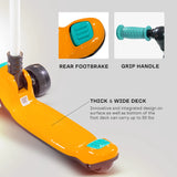 Goodluck Baybee Dusty Kick Scooter for Kids | 3-Wheel Foldable Scooter with LED PU Wheels, Adjustable Handlebar & Music | Outdoor Runner Skate Scooter for Boys & Girls 3–12 Years (Yellow/Teal)