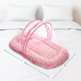 Mee Mee Padded Infant Mattress with Mosquito Canopy & Cushion – Flamingo Pattern