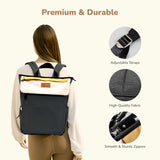 R for Rabbit Caramello Daisy Diaper Bag for Mothers – Stylish, Multipurpose, Large Capacity Maternity Backpack (Black Cream)