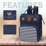 R for Rabbit Caramello Regal Baby Diaper Bag for Mother | Waterproof Multipurpose Diaper Backpack | Large Capacity Travel & Nursing Maternity Bag for Moms (Blue Stripes)