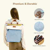 R for Rabbit Caramello Daisy Diaper Bag for Mothers – Stylish, Multipurpose, Large Capacity Maternity Backpack (Blue Cream)