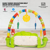 Baybee Piano Play Gym Mat for Babies | Musical Activity Play Gym with 5 Hanging Toys, Music & Lights | Indoor Baby Playmat for Newborns 0-12 Months Boys & Girls (Green)