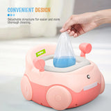 Baybee Baby Potty Training Seat for Kids 1-5 Years | Car-Shaped Toddler Potty Chair with LED Lights, Removable Tray, Soft Cushion & Cleaning Brush | Portable Toilet Training Seat for Boys & Girls (Pink)