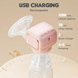 R for Rabbit Pure Wireless Electric Breast Pump | Automatic, Portable & Rechargeable | Comfortable Electrical Pumping (Peach)