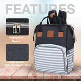 R for Rabbit Caramello Regal Baby Diaper Bag for Mother | Waterproof Multipurpose Diaper Backpack | Large Capacity Travel & Nursing Maternity Bag for Moms (Grey Stripes)