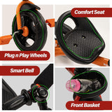 Baybee Maze Baby Tricycle for Kids | Balanced Trike with Adjustable Handle & Seat, Bottle Holder & Storage Basket | Kids Cycle for Boys & Girls 2–5 Years (Orange)