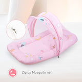 R for Rabbit Snuggy Safari Baby Sleeping Bedding Set with Mosquito Net – 100% Cotton Baby Nest & Sleeping Bag for Newborns, 0–12 Months (Pink)