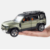 Joy Junction 1:24 Scale Defender Model Car – Exclusive Big Size Alloy Die-cast Metal Toy Car with Pull Back Action, Openable Doors, Lights & Music (Green)