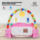 Baybee Piano Play Gym Mat for Babies | Musical Activity Play Gym with 5 Hanging Toys, Music & Lights | Indoor Baby Playmat for Newborns 0-12 Months Boys & Girls (Pink)