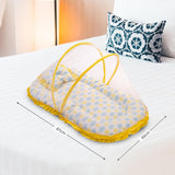 Mee Mee Comfortable Baby Mattress Kit with Mosquito Guard & Pillow – Cloud & Star Print