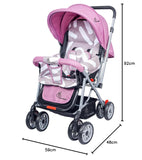 R for Rabbit Lollipop Lite Baby Stroller (Purple Grey) – 0 to 3 Years | 5-Point Safety Harness | Reversible Handlebar | Cushioned Seat with 3-Level Recline | Lightweight Stroller/Pram for Kids