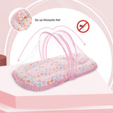 Mee Mee Padded Infant Mattress with Mosquito Canopy & Cushion – Butterfly Pattern