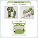 R for Rabbit Hilltop Trainer 2-in-1 Potty Training Seat & Step Stool (Green White) | Adjustable Height | Anti-Skid Base | Universal Fit & Foldable Toilet Seat for Kids 1–7 Years