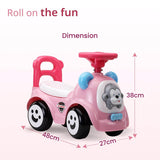 LuvLap Sunny Baby Ride-On – Musical Push Car with Steering Horn, Big Wheels, Storage Space & Safety Rails, for 1 to 3 Yrs (Pink) - Timbuktoon