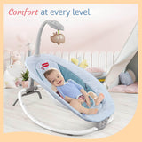 LuvLap Joy-N-Giggles Infant Rocker – Gentle Vibration, Soft Music, Rotating Toy Bar & Remote Control, 3-Point Harness (Grey) - Timbuktoon