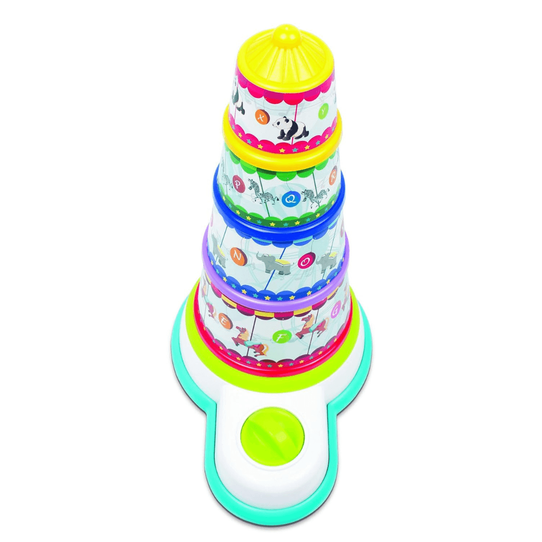 Giggles Funskool - Melody Funfair, Multicolour Musical Stacking Toy, Toy for Kids, Helps to Sort,Stack and Nest, 12 Months & Above, Infant and Preschool Toys - Timbuktoon