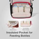 R for Rabbit Caramello Baby Diaper Bag for Mothers – Stylish, Waterproof, Large Capacity Maternity Backpack for Travel (Cream Red)