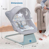 Mee Mee Automatic Baby Rocker & Swing Chair with Bluetooth Music, Remote Control, Timer, Safety Belt, Mosquito Net & Lightweight Design - Timbuktoon