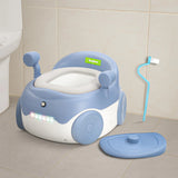 Baybee Baby Potty Training Seat for Kids 1-5 Years | Car-Shaped Toddler Potty Chair with LED Lights, Removable Tray, Soft Cushion & Cleaning Brush | Portable Toilet Training Seat for Boys & Girls (Blue)