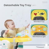 R for Rabbit Little Feet Sportz Baby Walker for Kids 9–18 Months | 2-in-1 Seated & Push Activity Walker with Music, Adjustable Height, Meal Tray & Foldable Design (Green Yellow)