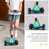 Goodluck Baybee Dusty Kick Scooter for Kids | 3-Wheel Foldable Scooter with LED PU Wheels, Adjustable Handlebar & Music | Outdoor Runner Skate Scooter for Boys & Girls 3–12 Years (Yellow/Teal)