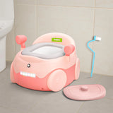 Baybee Baby Potty Training Seat for Kids 1-5 Years | Car-Shaped Toddler Potty Chair with LED Lights, Removable Tray, Soft Cushion & Cleaning Brush | Portable Toilet Training Seat for Boys & Girls (Pink)