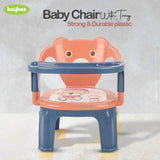 Baby Bucket Baby Chair with Tray | Strong & Durable Plastic Study and Feeding Chair for Kids | Portable High Chair for Toddlers Up to 30 Kg (Blue & Pink)