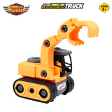 SKOODLE Mini Machines Build & Go Excavator Truck | Engineering Construction Vehicle Toy with T-Shape Screwdriver | Educational & Pretend Play Toy for Kids 3+ Years (Multicolor)