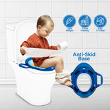 Mee Mee Soft Cushioned Potty Seat with Support Handles – Regular, Blue Comfortable & Safe Toilet Training Seat for Toddlers, Non-Slip and Easy to Clean
