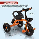 Baybee Maze Baby Tricycle for Kids | Balanced Trike with Adjustable Handle & Seat, Bottle Holder & Storage Basket | Kids Cycle for Boys & Girls 2–5 Years (Orange)