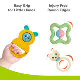 R for Rabbit Orapple Jingle Joy Baby Rattles Set | 6 Pcs Lightweight Infant Rattle Toys | BPA-Free, Non-Toxic, Safe Round Edges | Newborn Baby Toys (Multicolor)