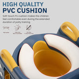 Baybee Vega 3-in-1 Western Toilet Potty Seat for Kids | Baby Potty Training Seat Chair with Ladder, Handles, Soft Cushion & Splash Guard | Convertible Toddler Toilet Seat for Boys & Girls 1-8 Years (Blue)